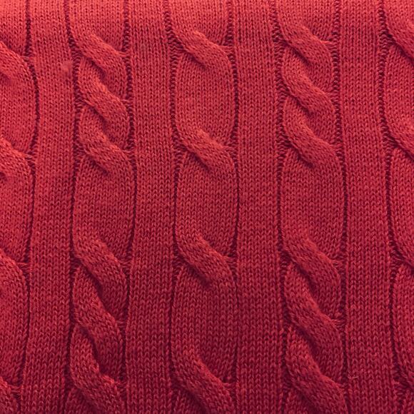 TALBOTS Sweater M‎ Cable Knit Lambswool Blend Coral Crew Neck Classic Timeless - Picture 8 of 11